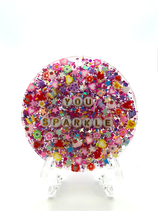 You Sparkle PRE-ORDER - 3 Inch Round Pink & Gold